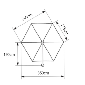 Preview: May Ampelschirm Rialto RG Grundmodell 1-er 350cm 3,5m rund Kurbel TexPoly